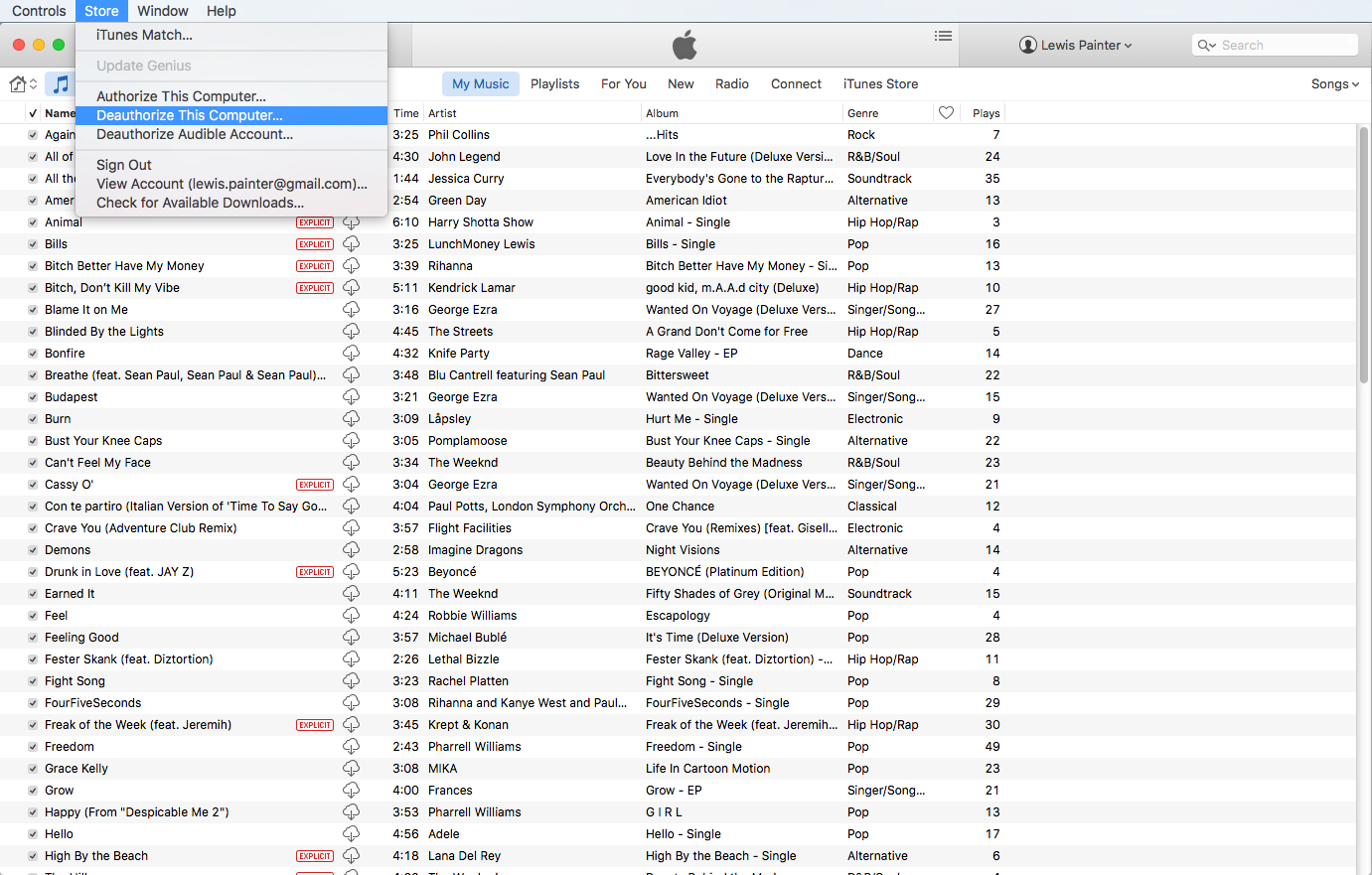 Deauthorise your iTunes account